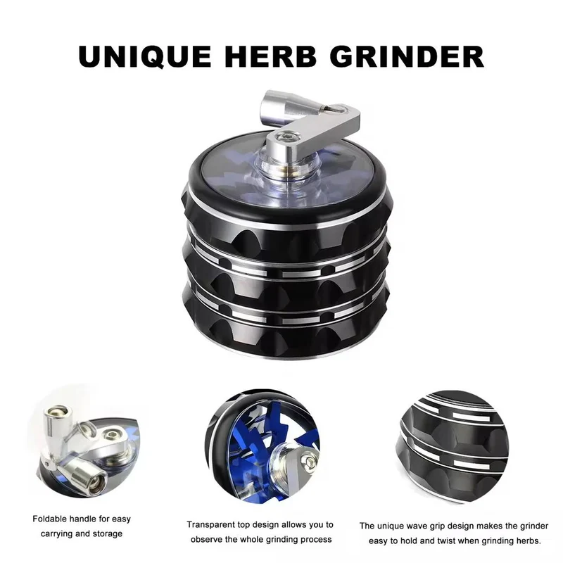 Lightning Alu Grinder 63mm mit Kurbelmechanik