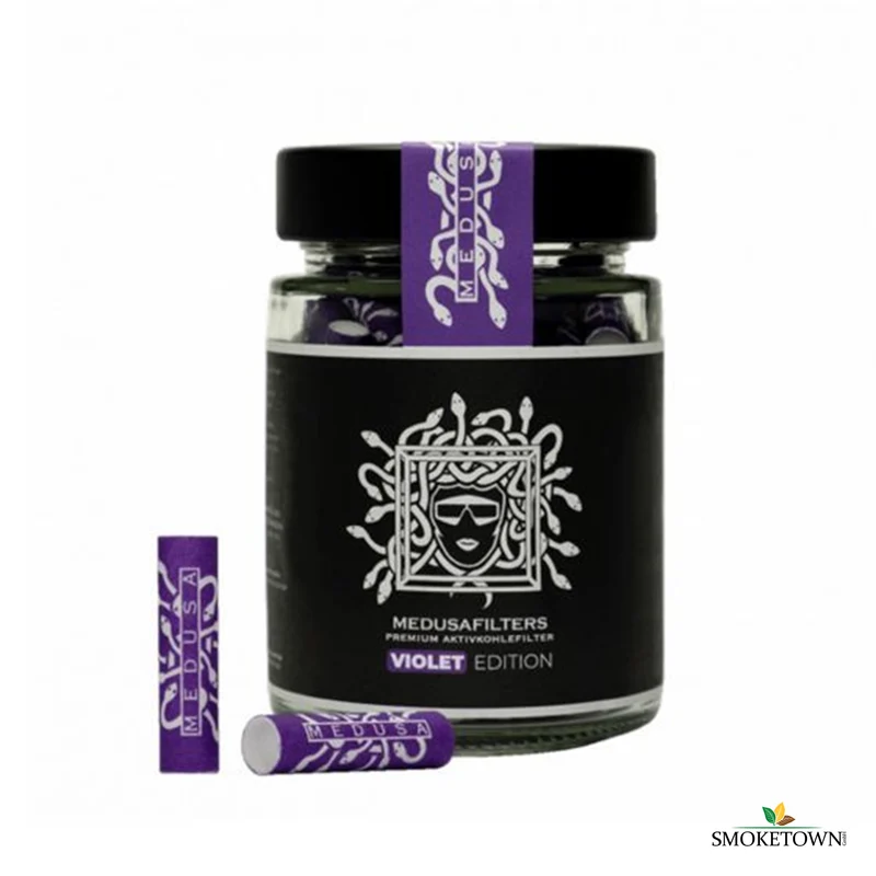 Medusa Violett - Aktivkohlefilter im Glas - 100Stk
