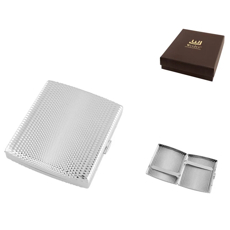 Winjet Cigaret Etui - 18 King Size Cigaretter - Riflet Chrome