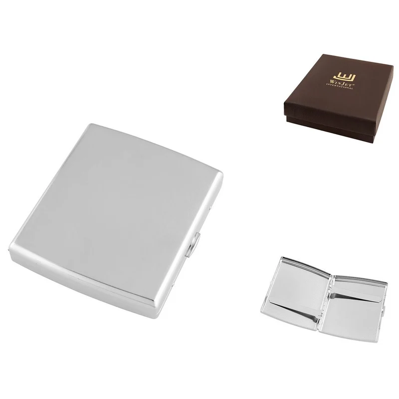 Winjet Cigaret Etui - 18 King Size Cigaretter - Børstet Chrom