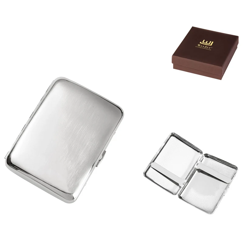 Winjet Cigaret Etui - 16 King Size Cigaretter - Børstet Chrom