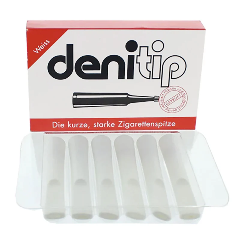 6 stk Denitip Cigaret Holder med Filter - Hvid