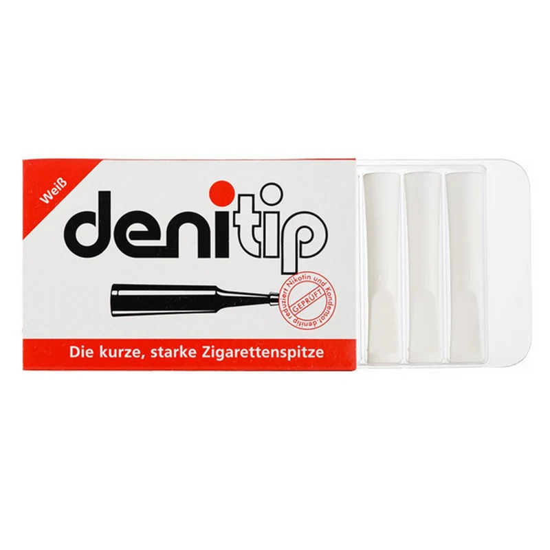 6 stk Denitip Cigaret Holder med Filter - Hvid