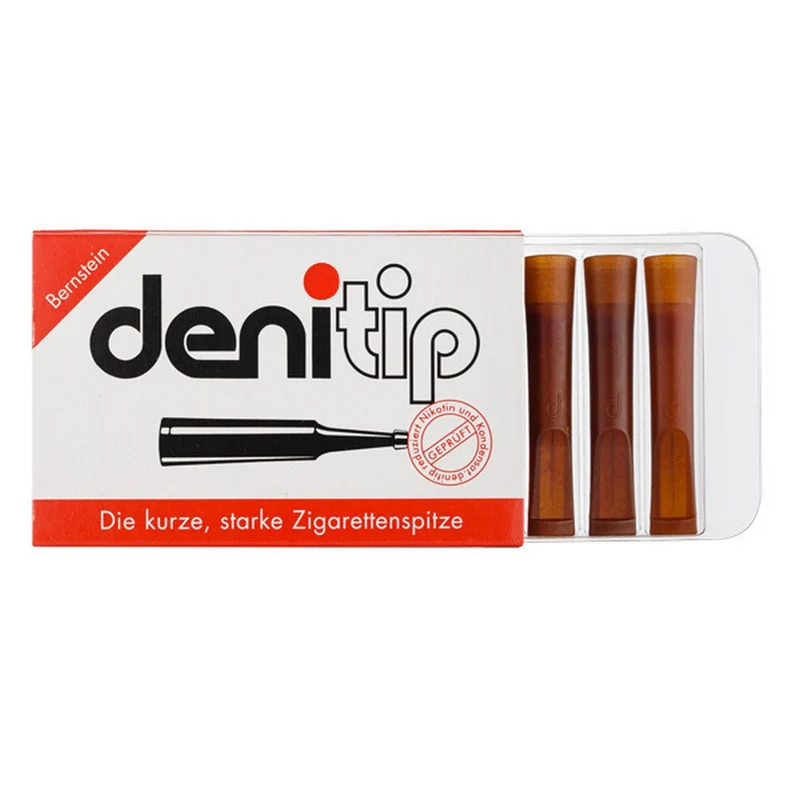 6 stk Denitip Cigaret Holder med Filter - Ravfarvet