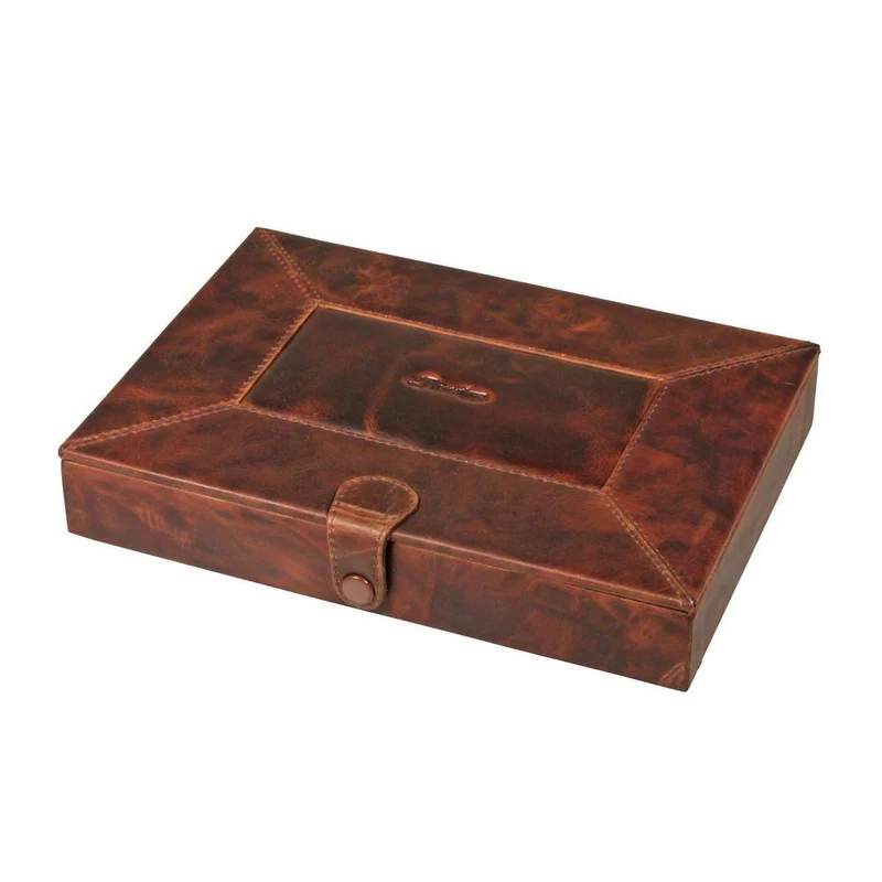 Passatore Humidor til 8-10 Cigarer i Brunt Antik Læder