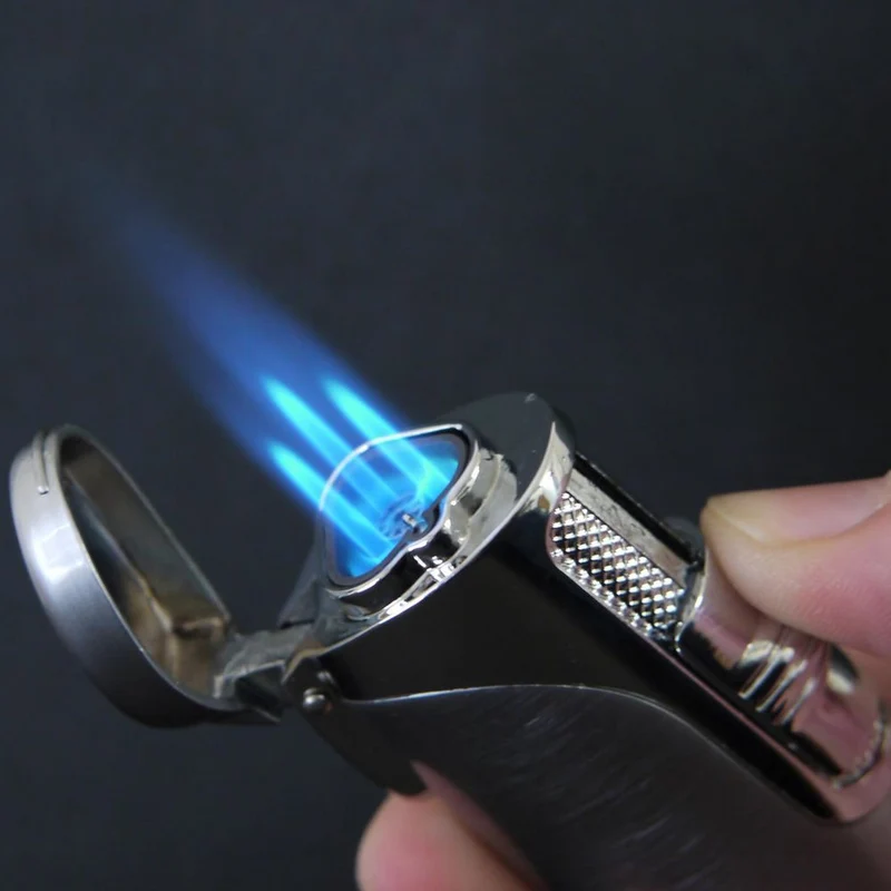 SKY 3-flame Jet Lighter med Cigar Cutter Sort