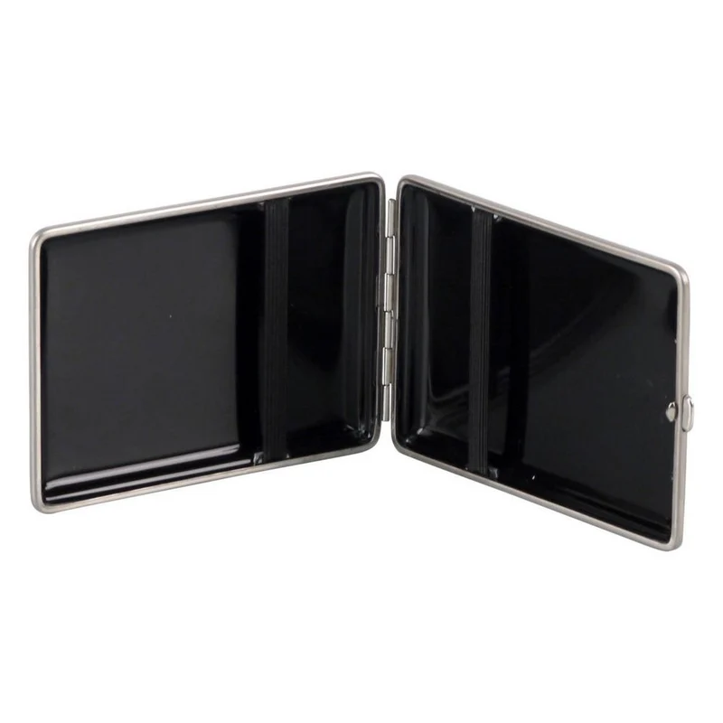Carbon Look Cigaret Etui - 18 100S - Sort Læder Sølv