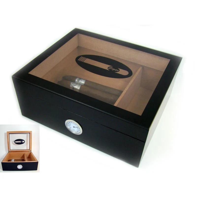 Angelo Gastro Cigar Humidor i Sortlakeret Træ