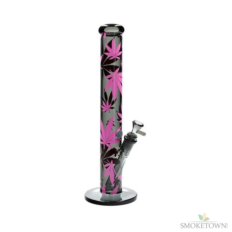 Black Leaf Bong Glas Pink Cannaleaf