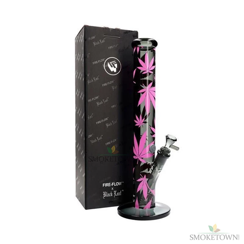 Black Leaf Bong Glas Pink Cannaleaf