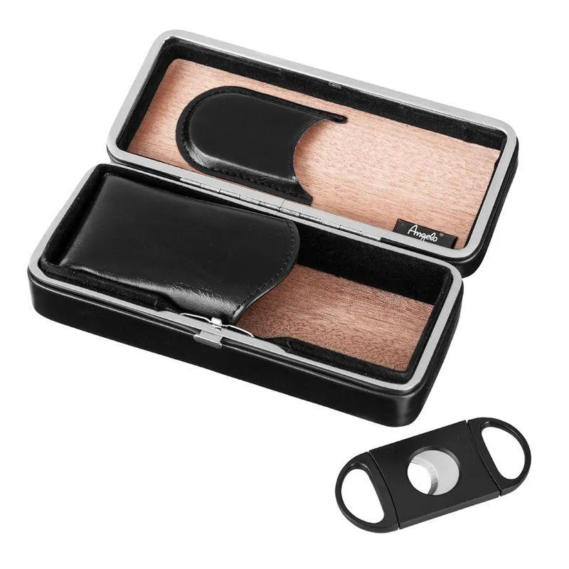 Sort Cigar Box med Cigar Cutter