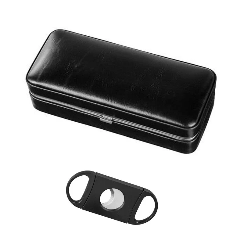 Sort Cigar Box med Cigar Cutter