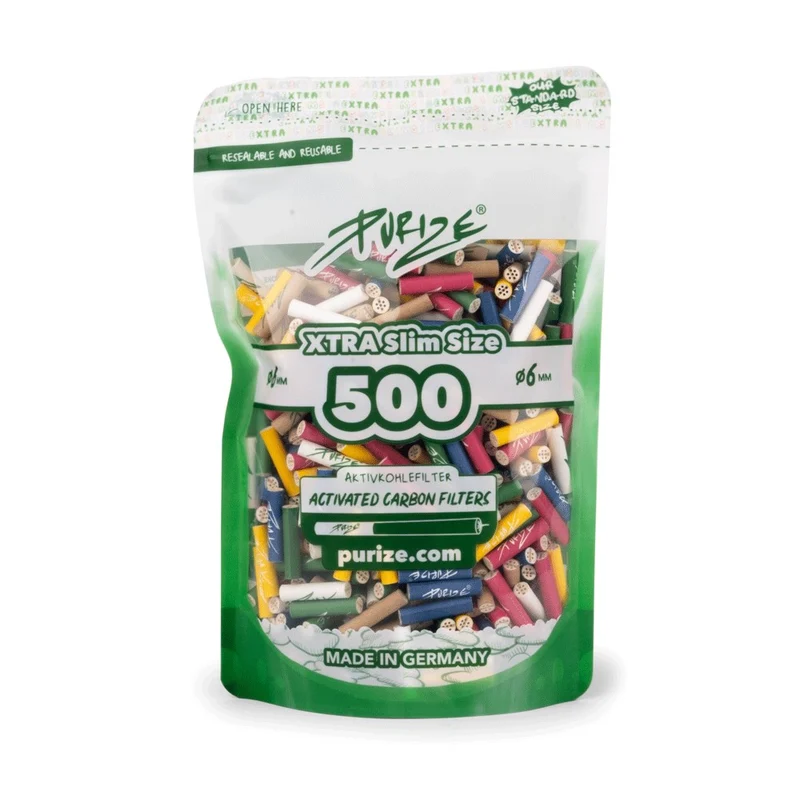 PURIZE - Xtra Slim Aktivkohlefilter Mix - 500Stk