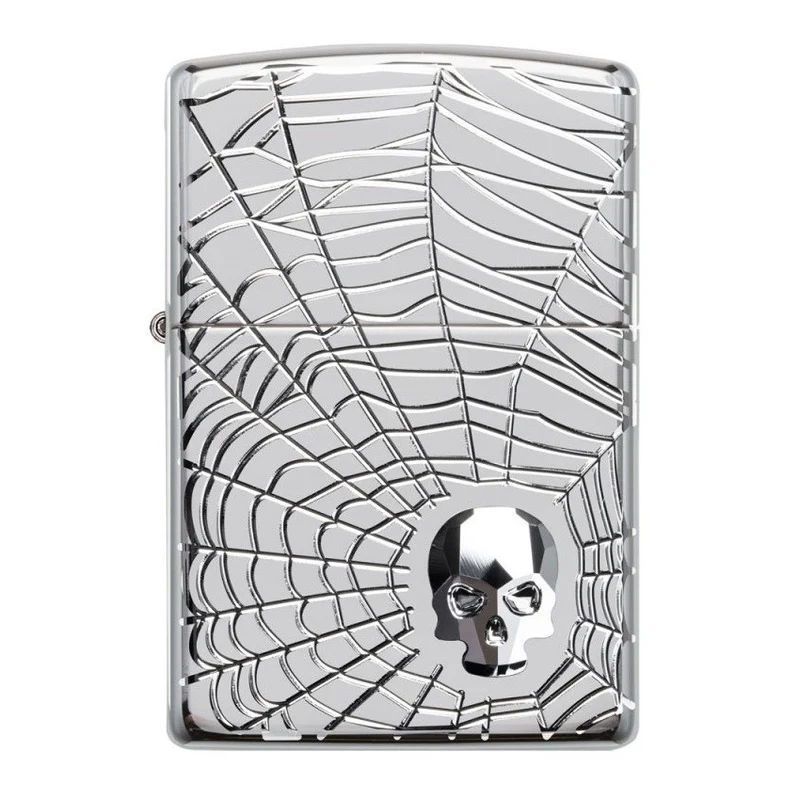 Zippo Spider Web Skull Design