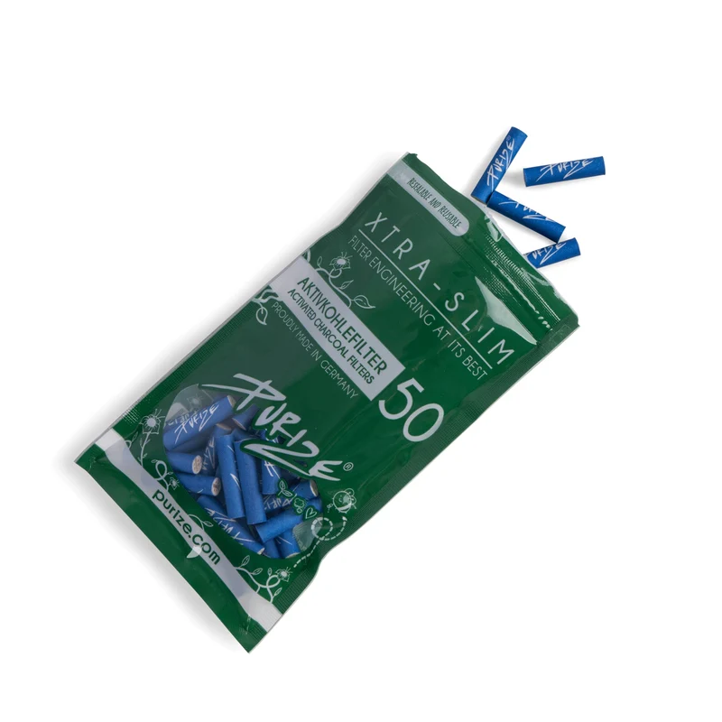 Purize Xtra Slim Aktivkohlefilter 50Stk. - Blau