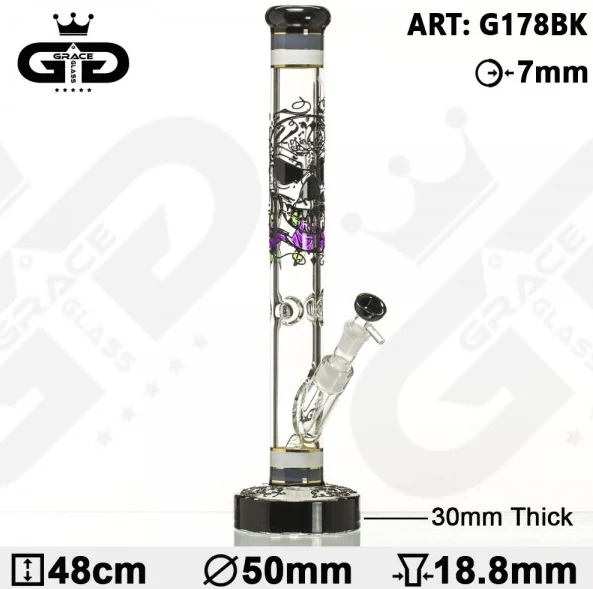 Glas Bong Heavy Base Black Death