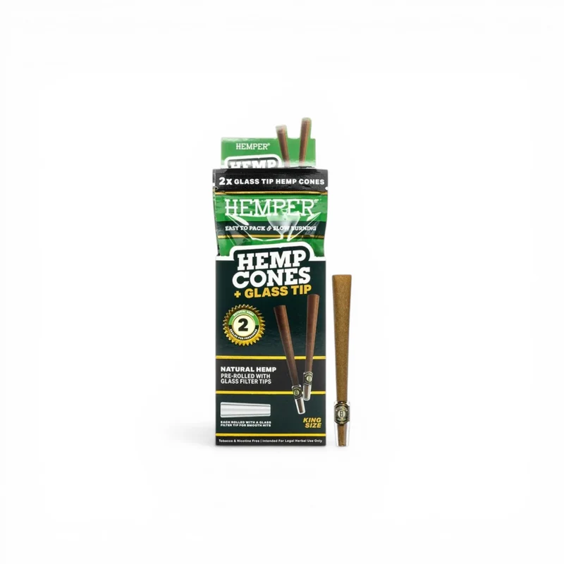 Pre-Rolled 2PK King Size Glass Tipped Hemp Rolls