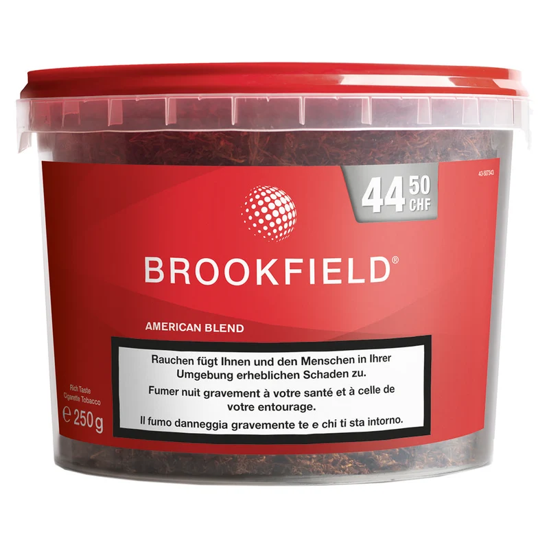 Brookfield American Blend Tabakeimer 250 g+ Hülsen/Papier je 100 Hülsen Normal