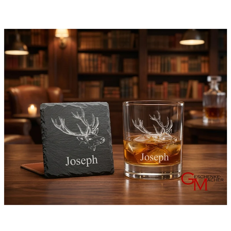 Edles Geschenk-Set mit Gravur – Hirsch-Edition „Joseph“