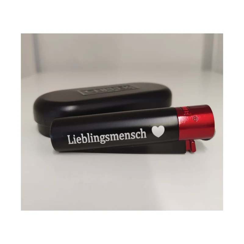 Clipper Metall-Feuerzeug Lava mit Gravur Lieblingsmensch I Geschenke-Macher