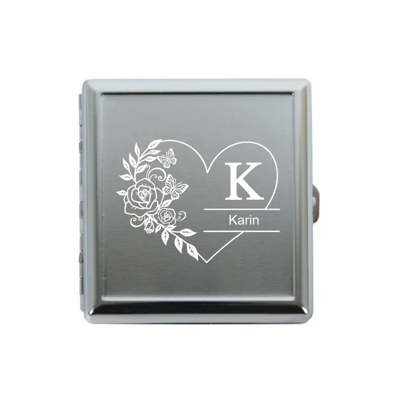 Blumenherz Etui und/oder Zippo graviert personalisiert I Geschenke-Macher