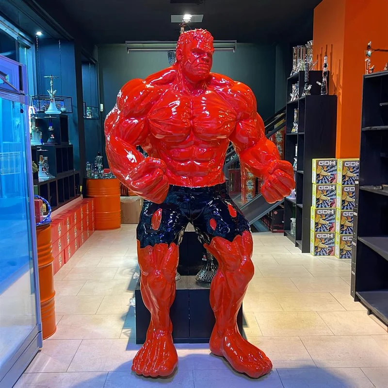 GDH Exklusive Lebensgroße Hulko-Statue in Orange & Schwarz - 230cm Groß, Neu