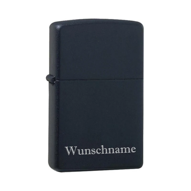 Wunschname Black Matte mit Chrome-Kern Original Zippo graviert