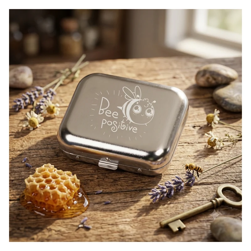 Bee positiv Biene graviert auf Taschenaschenbecher