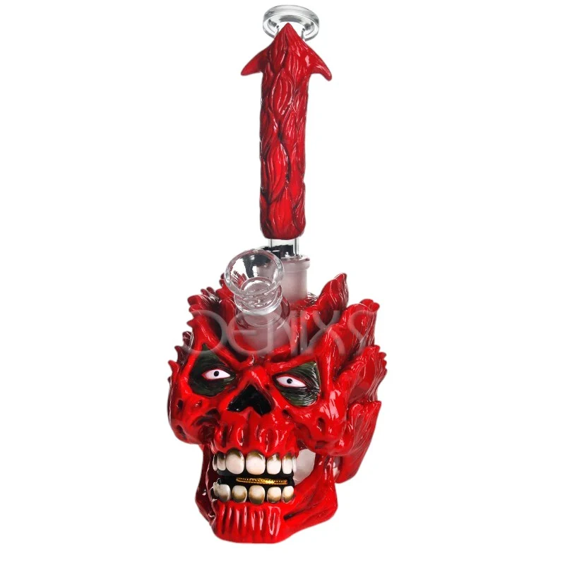 GDH Gold Fang Fury Red Skull Bong