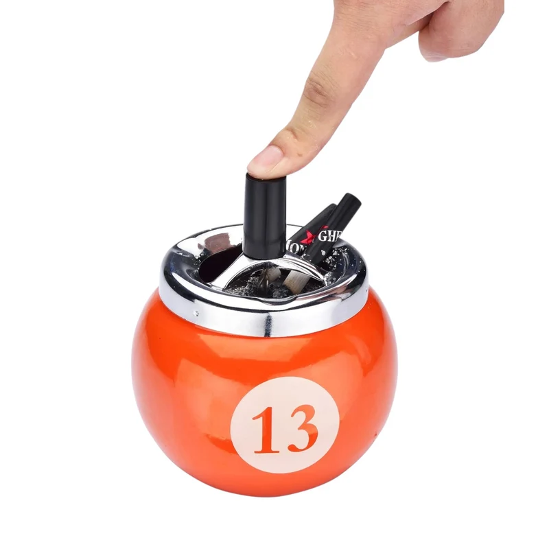Champ Pool Ball Drehaschenbecher Windaschenbecher mit Deckel Ø 10cm